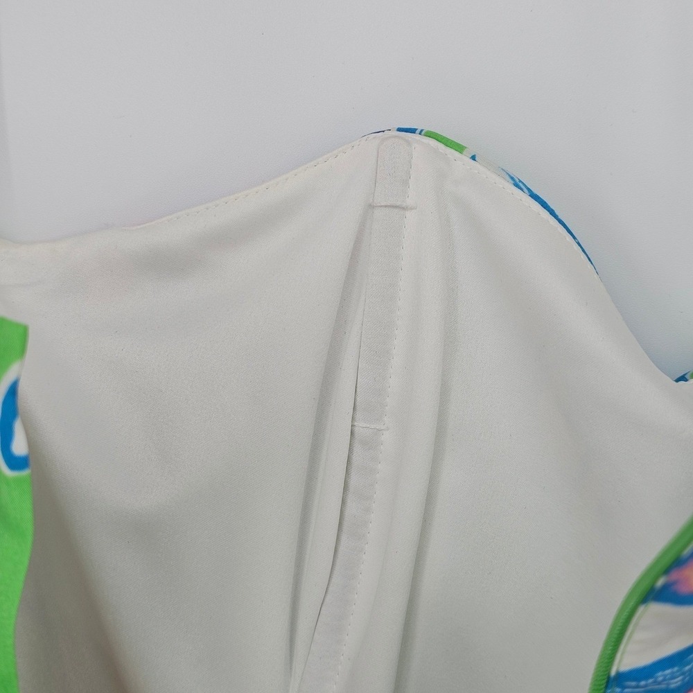 Lilly Pulitzer Langley Silk Cotton Strapless Dress 00 Green Floral Beaded Preppy - Picture 12 of 16